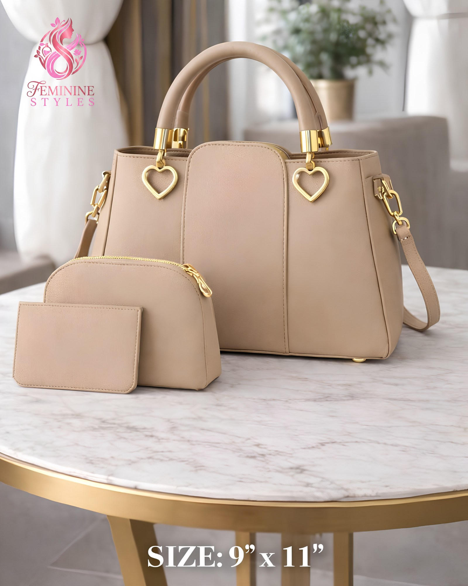 Amour Elegance – Premium Quality 3-Piece Shoulder Bag & Pouch Set - Image 2