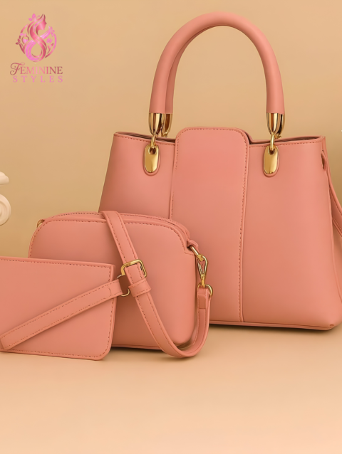 Amour Elegance – Premium Quality 3-Piece Shoulder Bag & Pouch Set