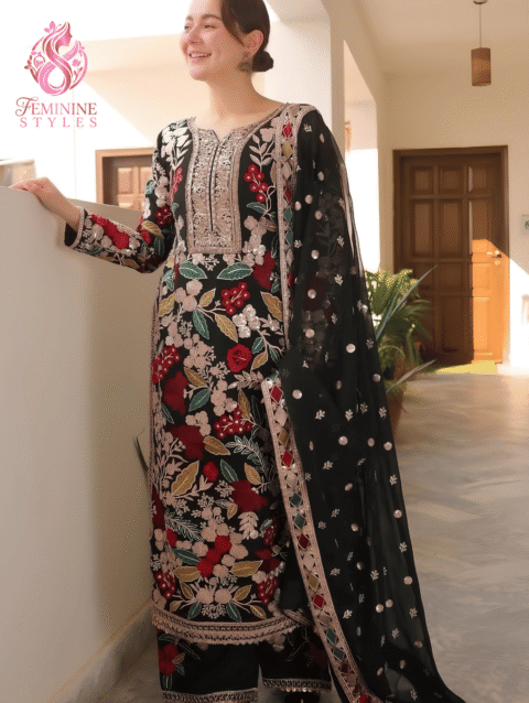 Chiffon Embroidered 3-Piece Unstitched  Suit