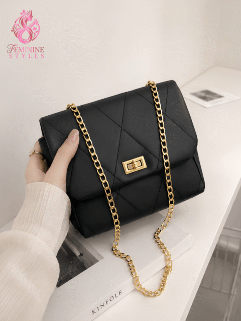 Crossbody Bag with Gold Chain Strap