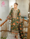 Luxury Bloom – Heavy 3-Piece Embroidered Shamoz Silk Suit