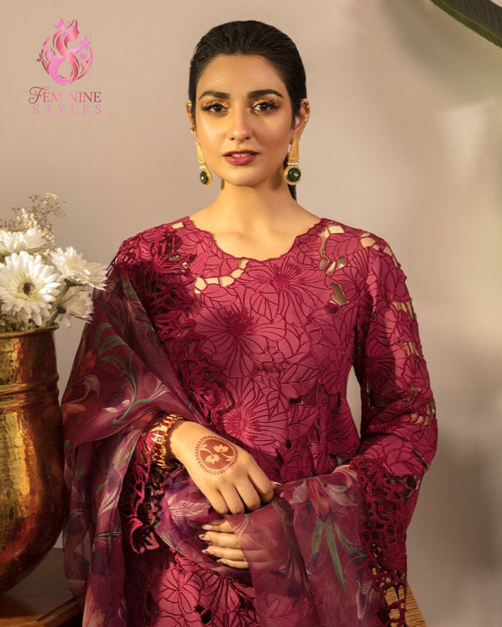 Magenta Majesty – Heavy 3-Piece Embroidered Chikankari Lawn