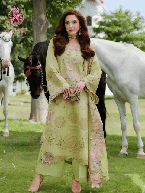 Premium Embroidered 3-Piece Lawn Suit
