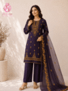 Premium Thread Tilla Embroidered Cotton 3-Piece Suit