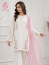 Halfwhite  3-Piece Embroidered Cotton Suit