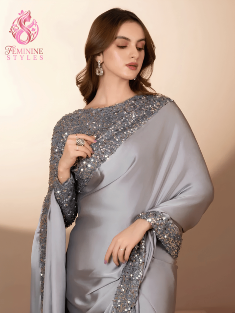 Embroidered Silk Saree