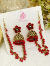 Fancy Earrings with Hair Chain